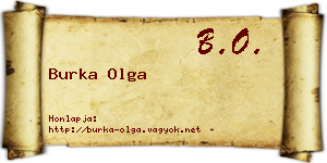 Burka Olga névjegykártya