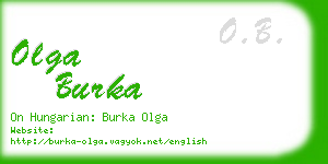 olga burka business card